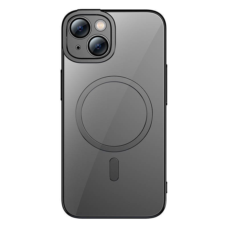 Baseus Glitter Transparent Magnetic Case and Tempered Glass set for iPhone 14 Plus (black) hind ja info | Telefoni kaaned, ümbrised | kaup24.ee