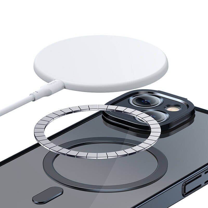 Baseus Glitter Transparent Magnetic Case and Tempered Glass set for iPhone 14 Plus (black) hind ja info | Telefoni kaaned, ümbrised | kaup24.ee