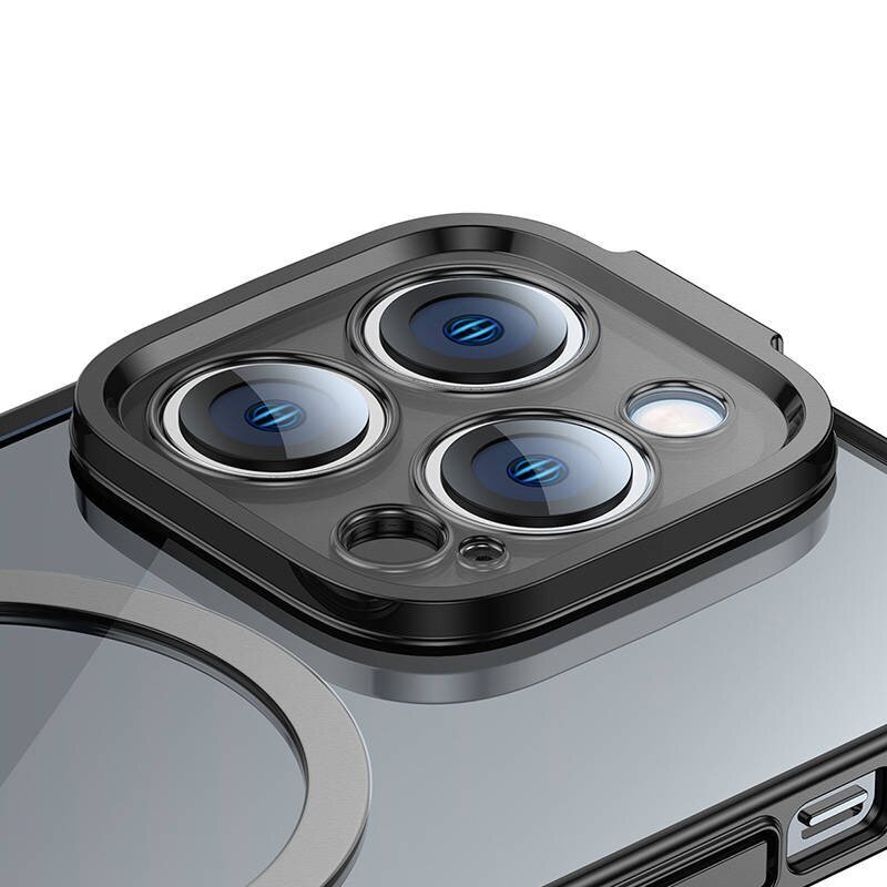 Baseus Glitter Transparent Magnetic Case and Tempered Glass set for iPhone 14 Pro (black) hind ja info | Telefoni kaaned, ümbrised | kaup24.ee