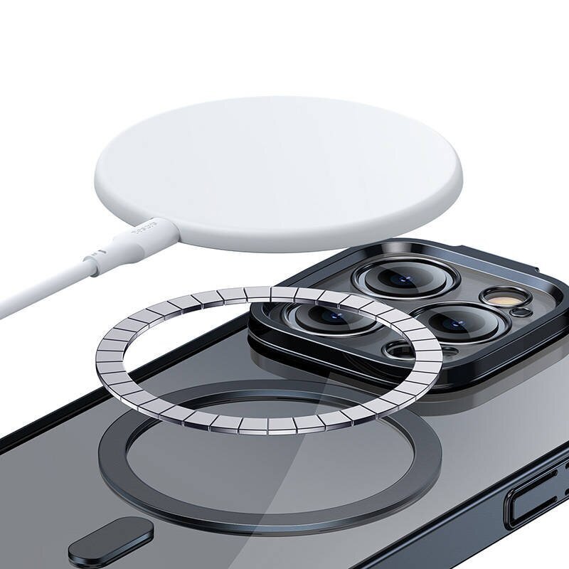Baseus Glitter Transparent Magnetic Case and Tempered Glass set for iPhone 14 Pro (black) hind ja info | Telefoni kaaned, ümbrised | kaup24.ee