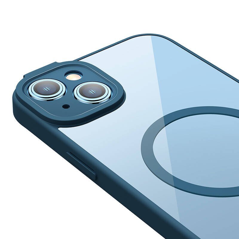 Baseus Frame Transparent Magnetic Case and Tempered Glass set for iPhone 14 Plus (blue) hind ja info | Telefoni kaaned, ümbrised | kaup24.ee