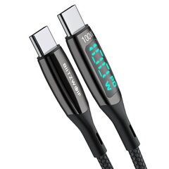 USB-C to USB-C cable BlitzWolf BW-TC23, with display, 100W, 0.9m (black) hind ja info | Mobiiltelefonide kaablid | kaup24.ee