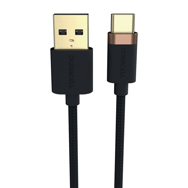 Duracell USB cable for USB-C 2.0 1m (Black) цена и информация | Mobiiltelefonide kaablid | kaup24.ee