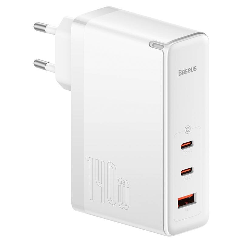 Baseus GaN5 Pro wall charger 2xUSB-C + USB, 140W (white) цена и информация | Mobiiltelefonide laadijad | kaup24.ee