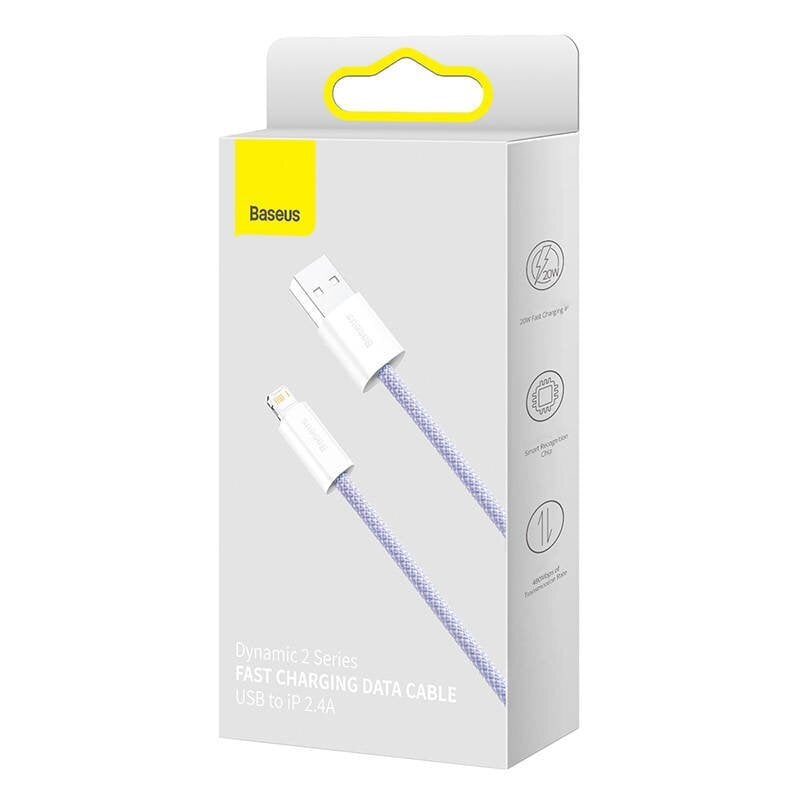 USB cable for Lightning Baseus Dynamic 2 Series, 2.4A, 1m (purple) цена и информация | Mobiiltelefonide kaablid | kaup24.ee