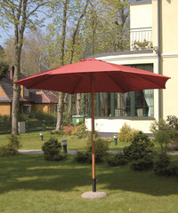 Päikesevari Patio Poly 3 m, punane hind ja info | Päikesevarjud, markiisid ja alused | kaup24.ee