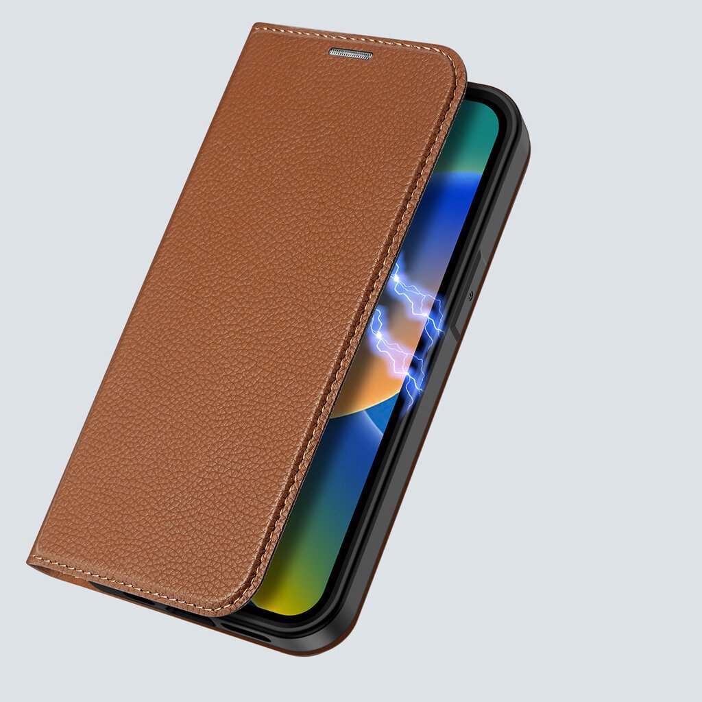 Dux Ducis Skin X2 iPhone 14 Pro Max with magnetic flap brown цена и информация | Telefoni kaaned, ümbrised | kaup24.ee