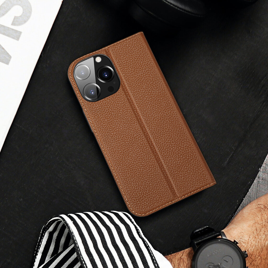 Dux Ducis Skin X2 iPhone 14 Pro Max with magnetic flap brown цена и информация | Telefoni kaaned, ümbrised | kaup24.ee