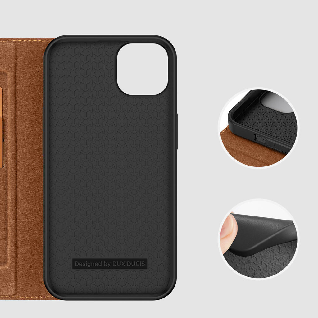 Dux Ducis Skin X2 iPhone 14 Max with magnetic flap brown цена и информация | Telefoni kaaned, ümbrised | kaup24.ee