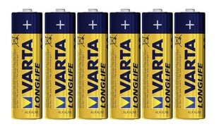 Varta Longlife LR06 patareid, 6 tk. цена и информация | Батарейки | kaup24.ee