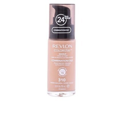 Jumestuskreem kombineeritud ja rasusele nahale Revlon Colorstay Makeup Combination Oily Skin, 310 Warm Golden, 30 ml цена и информация | Jumestuskreemid, puudrid | kaup24.ee