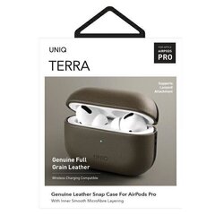 Uniq Terra Genuine Leather, AirPods Pro, Olive hind ja info | Kõrvaklappide tarvikud | kaup24.ee