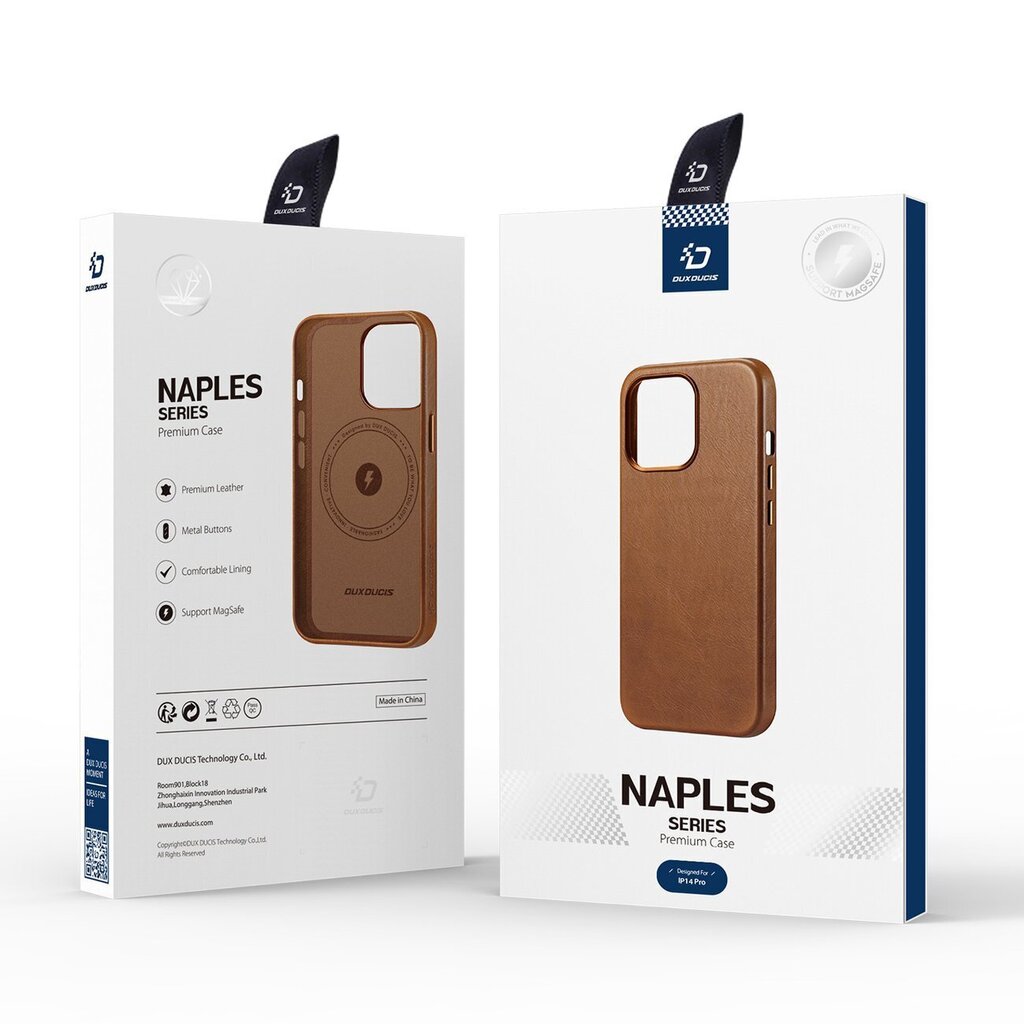 Dux Ducis Naples iPhone 14 Pro magnetic leather MagSafe brown hind ja info | Telefoni kaaned, ümbrised | kaup24.ee