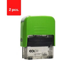 Korpus COLOP PRINTER C20 roheline värv sinise padjaga, pakis 2 tk. цена и информация | Канцелярские товары | kaup24.ee