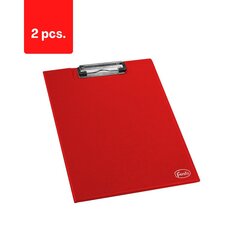 Klapiga kirjutusalus, FOROFIS, PVC A4, punane, pakis 2 tk. hind ja info | Kirjatarbed | kaup24.ee