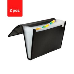 Akordionikohver dokumentide jaoks kummipaelaga CENTRUM, 13 lahtrit, A4 erinevates värvides, pakis 2 tk. hind ja info | Kirjatarbed | kaup24.ee