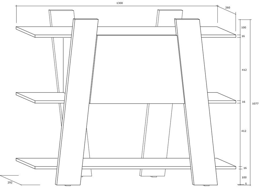 Riiul Via 130-2D, tamm цена и информация | Riiulid | kaup24.ee