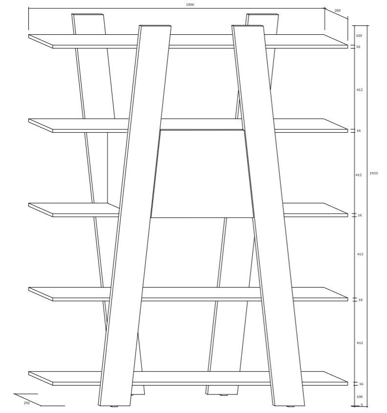 Riiul Via 150-2D, valge hind ja info | Riiulid | kaup24.ee