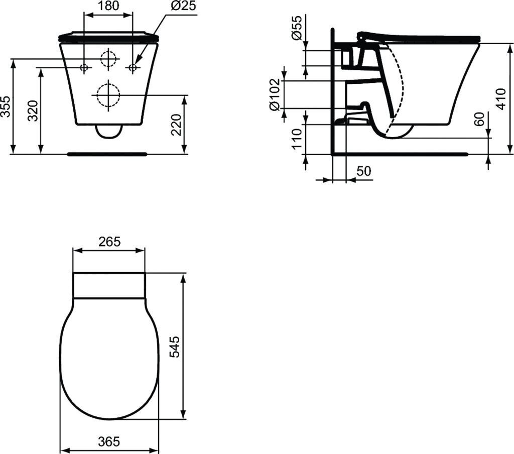 Seinale paigaldatav WC pott Ideal Standard Connect Air Rimless, aeglaselt sulguva kaanega цена и информация | WС-potid | kaup24.ee