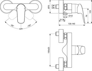 Dušisegisti Ideal Standard Ceraflex B1720AA hind ja info | Vannitoa segistid | kaup24.ee