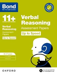 Bond 11plus: Bond 11plus Verbal Reasoning Up to Speed Assessment Papers with Answer Support 10-11 years 1 hind ja info | Noortekirjandus | kaup24.ee