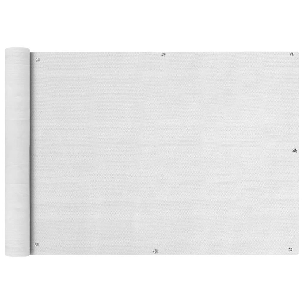 vidaXL rõdusirm HDPE, 75 x 400 cm, valge hind ja info | Päikesevarjud, markiisid ja alused | kaup24.ee