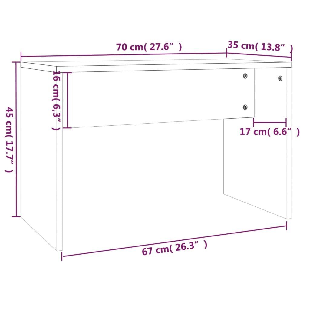 vidaXL tualettlaua komplekt, suitsutatud tamm, 86,5 x 35 x 136 cm цена и информация | Meigilauad | kaup24.ee