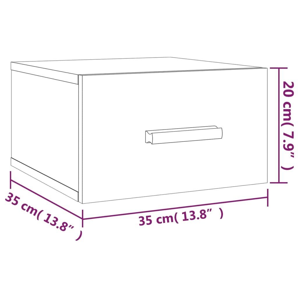 vidaXL seinale kinnitatav öökapp,Sonoma tamm, 35 x 35 x 20 cm цена и информация | Öökapid | kaup24.ee