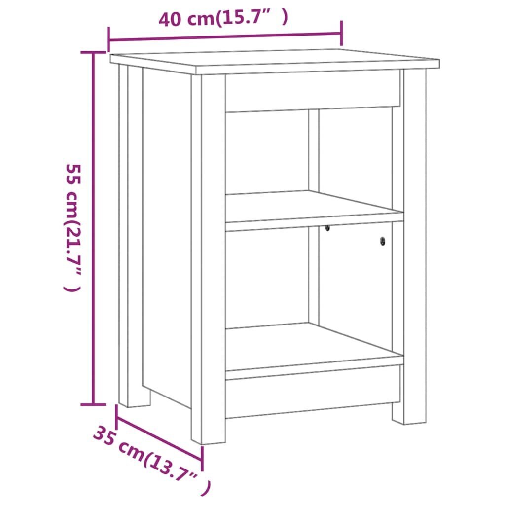 vidaXL öökapid, 2 tk, must, 40 x 35 x 55 cm, männipuit цена и информация | Öökapid | kaup24.ee