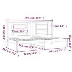 vidaXL päevavoodi, 80 x 200 cm, männipuit цена и информация | Кровати | kaup24.ee