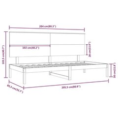 vidaXL päevavoodi, 80 x 200 cm, männipuit цена и информация | Кровати | kaup24.ee