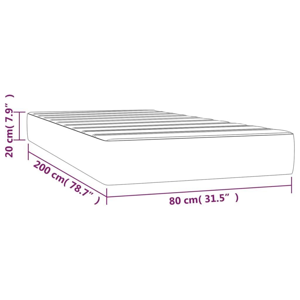 vidaXL vedrumadrats, pruunikashall, 80x200x20 cm, kangas hind ja info | Madratsid | kaup24.ee