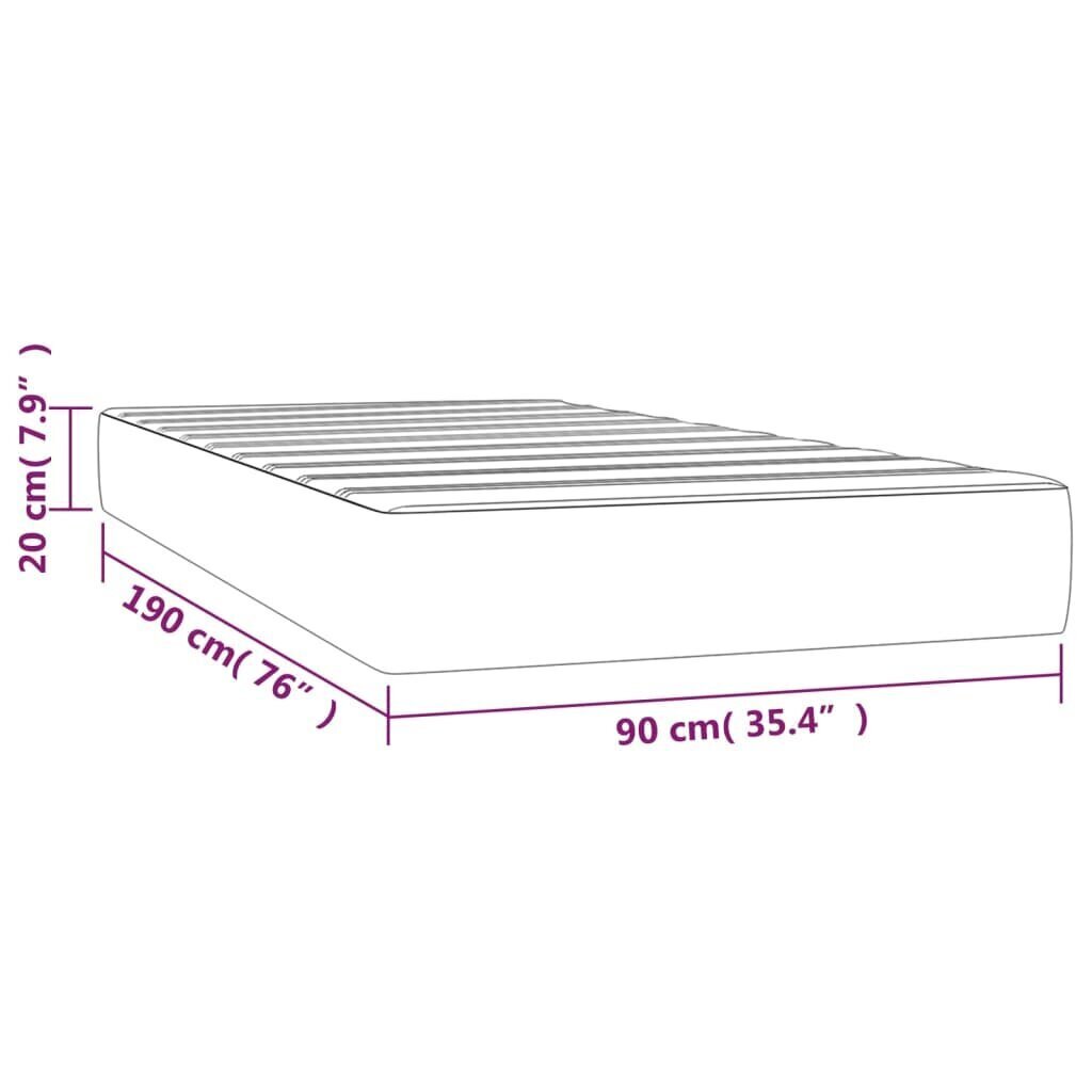 vidaXL vedrumadrats, hall, 90x190x20 cm, kunstnahk hind ja info | Madratsid | kaup24.ee