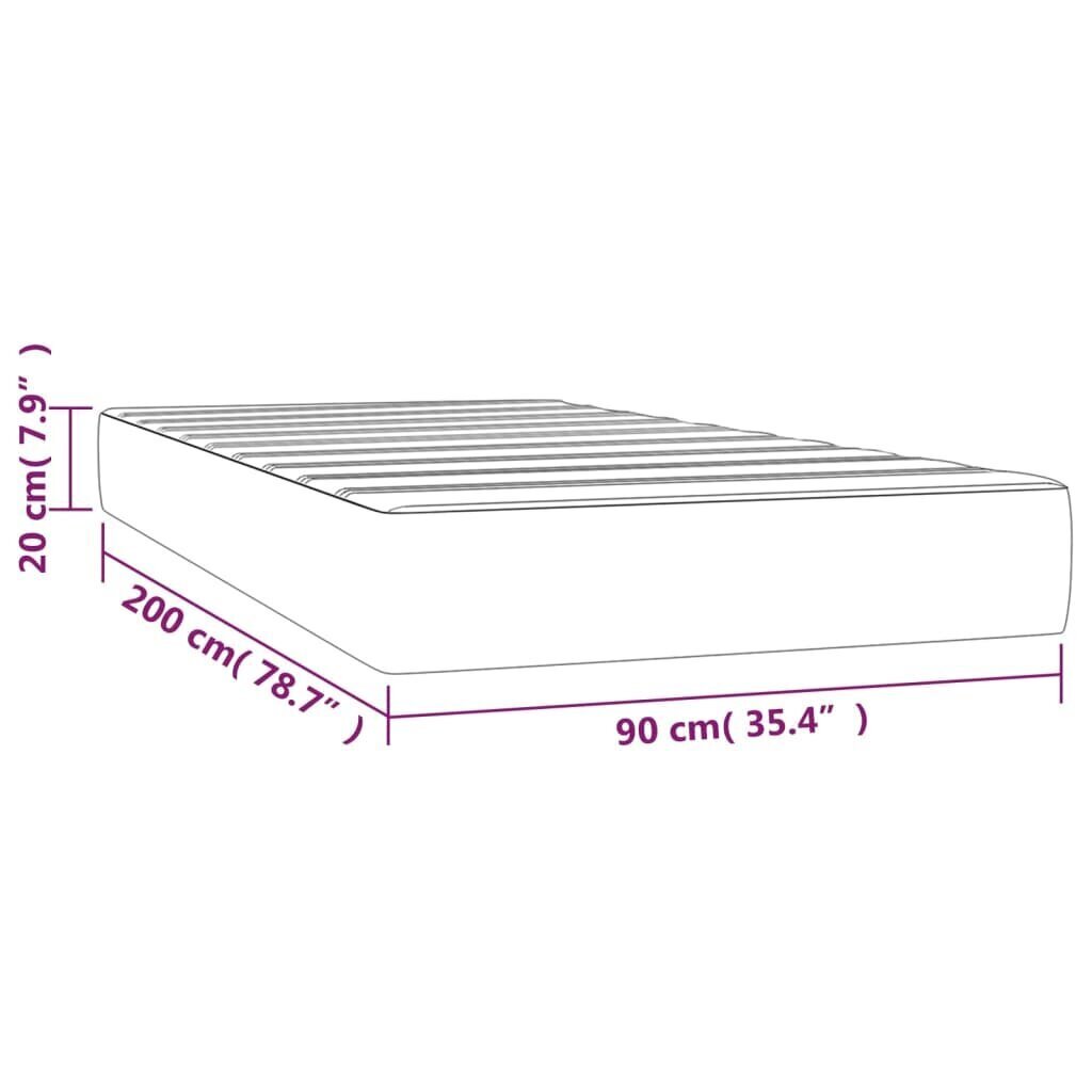 vidaXL vedrumadrats, tumehall, 90x200x20 cm, kangas hind ja info | Madratsid | kaup24.ee