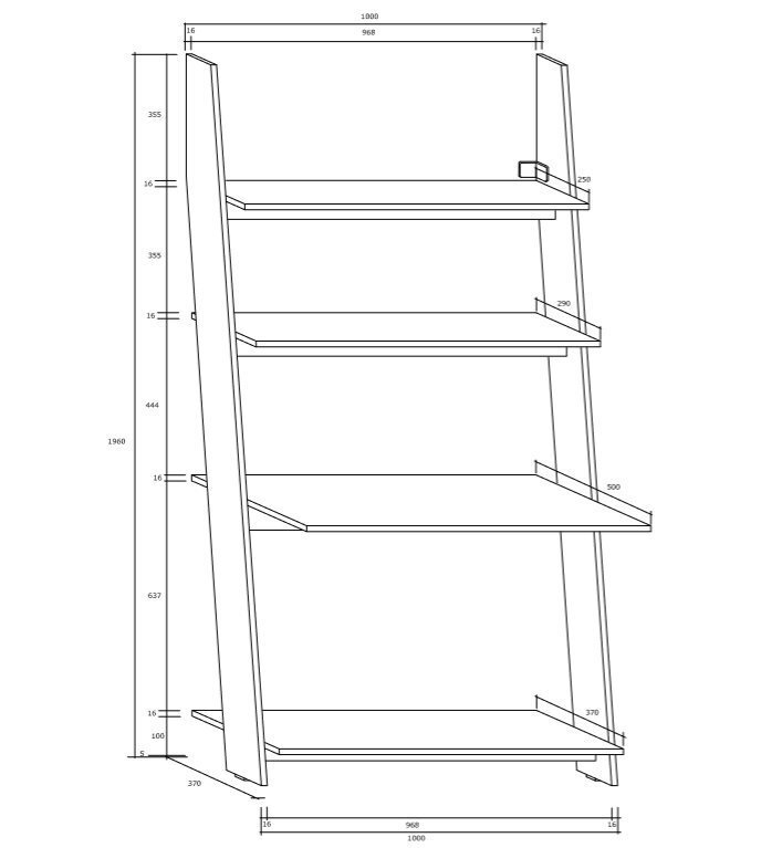 Kirjutuslaud-riiul Rack, valge цена и информация | Arvutilauad, kirjutuslauad | kaup24.ee