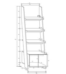 Полка Rack 60-1D, белая/чёрная цена и информация | Доски | kaup24.ee