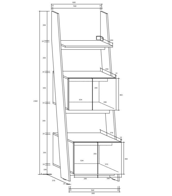 Põrandariiul Rack 60-2D, pruun/valge hind ja info | Riiulid | kaup24.ee