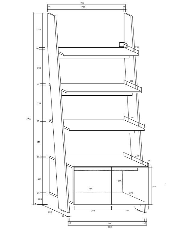 Põrandariiul Rack 80-1D, hele tamm/valge hind ja info | Riiulid | kaup24.ee