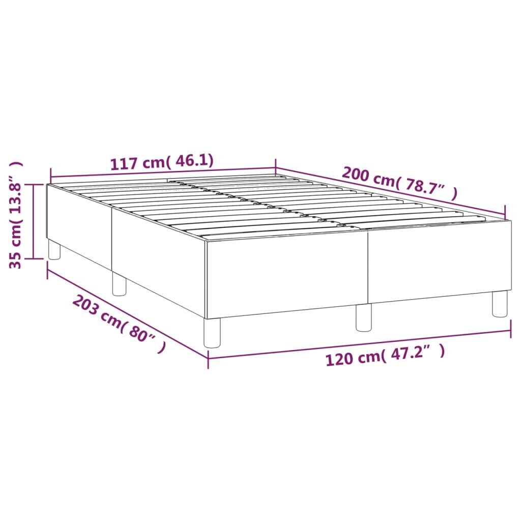 vidaXL voodiraam, tumesinine, 120 x 200 cm, samet hind ja info | Voodid | kaup24.ee