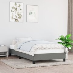 vidaXL voodiraam, tumehall, 90x190 cm, kangas цена и информация | Кровати | kaup24.ee