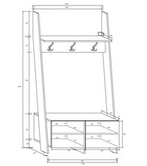 Nagi Rack, valge/pruun hind ja info | Riidestanged ja nagid | kaup24.ee