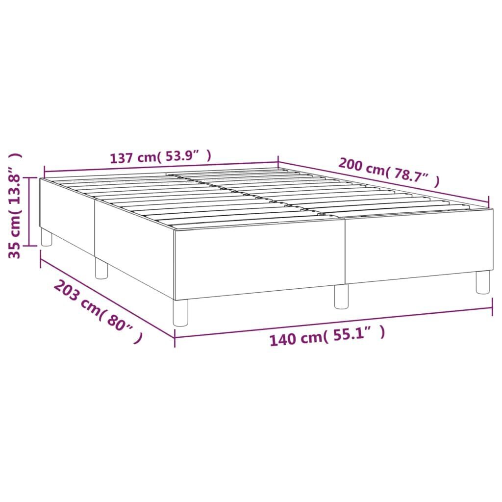 vidaXL kontinentaalvoodi, helehall, 140x200 cm, samet hind ja info | Voodid | kaup24.ee