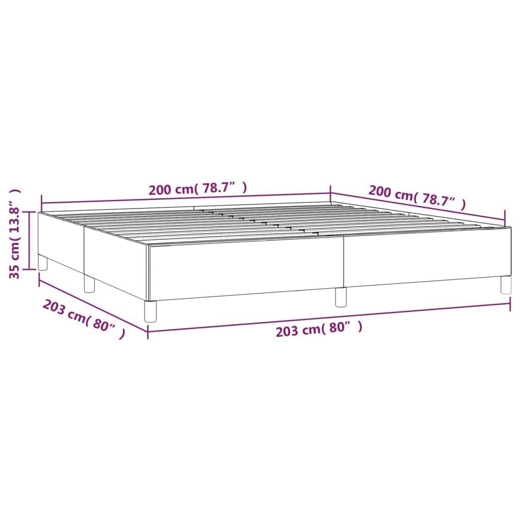 vidaXL voodiraam, helehall, 200 x 200 cm, kangas hind ja info | Voodid | kaup24.ee