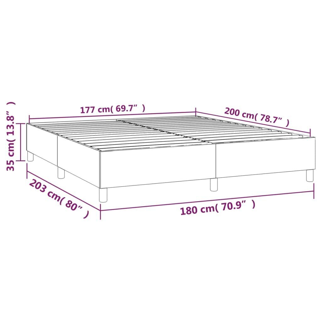 vidaXL kontinentaalvoodi, must, 180x200 cm, samet hind ja info | Voodid | kaup24.ee