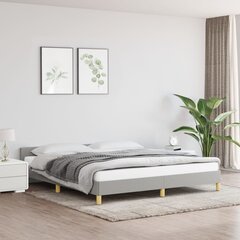 vidaXL voodiraam peatsiga, helehall, 180x200 cm, kangas hind ja info | Voodid | kaup24.ee