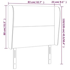 vidaXL voodipeats servadega, pruunikashall, 83x23x118/88 cm, kangas hind ja info | Voodid | kaup24.ee