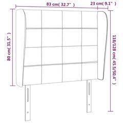 vidaXL voodipeats servadega, tumehall, 83x23x118/88 cm, kangas цена и информация | Кровати | kaup24.ee