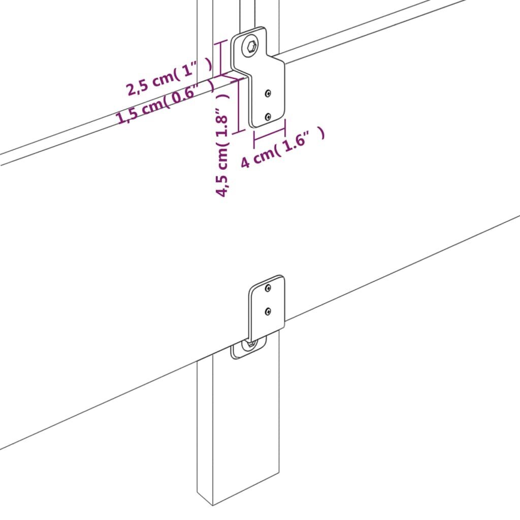 vidaXL voodipeats servadega, sinine, 83x23x118/88 cm, kangas цена и информация | Voodid | kaup24.ee