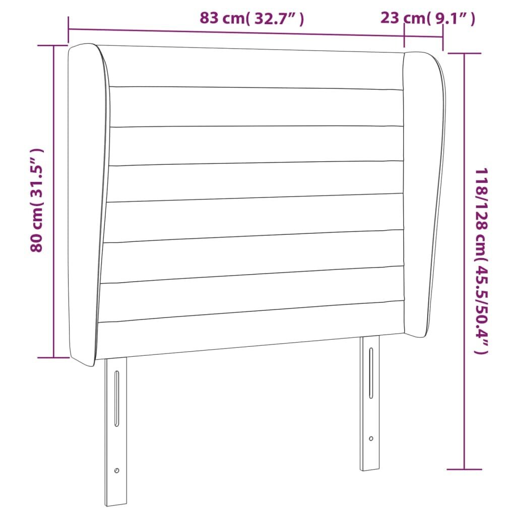 vidaXL voodipeats servadega, sinine, 83x23x118/88 cm, kangas цена и информация | Voodid | kaup24.ee