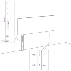 vidaXL voodipeats, must, 80x5x78/88 cm, kangas цена и информация | Кровати | kaup24.ee